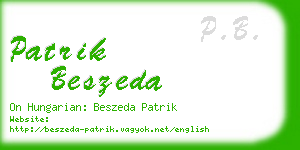 patrik beszeda business card